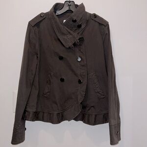 ARMANI COLLEZIONI - WOMANS 10 BROWN DOUBLE BREASTED UTILITY COAT EUC